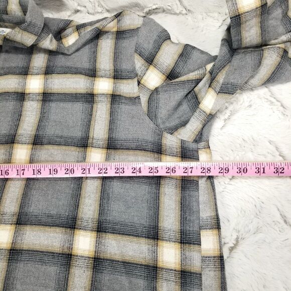 Old Navy Shirt Womens XXL Gray Plaid The BoyFriend Button Down Long Sleeve - Picture 4 of 10